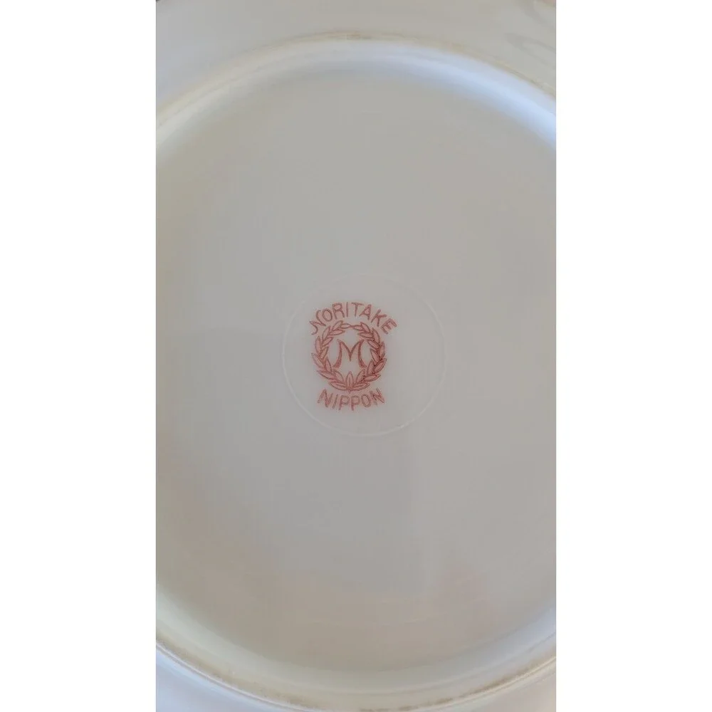 Vtg Noritake Nippon White W Gold Rimmed Plates Dishes 4 Salad 7.5